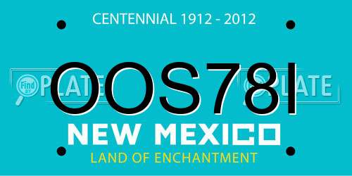 OOS78I New Mexico License Plate