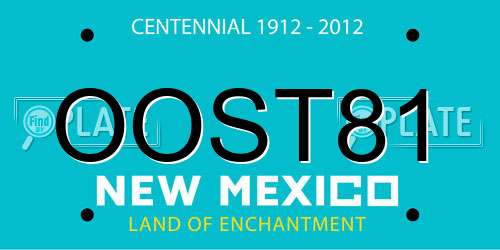 OOST81 New Mexico License Plate