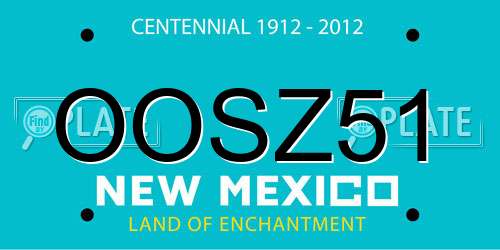 OOSZ51 New Mexico License Plate