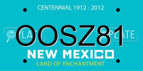 OOSZ81 New Mexico License Plate