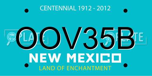 OOV35B New Mexico License Plate