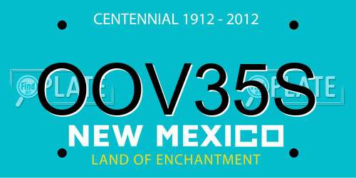 OOV35S New Mexico License Plate