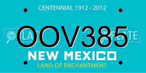 OOV385 New Mexico License Plate