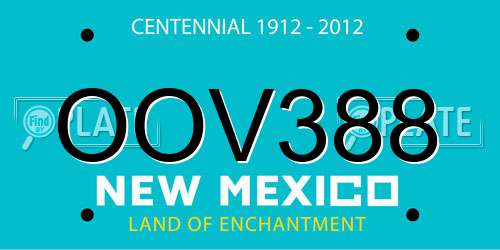 OOV388 New Mexico License Plate