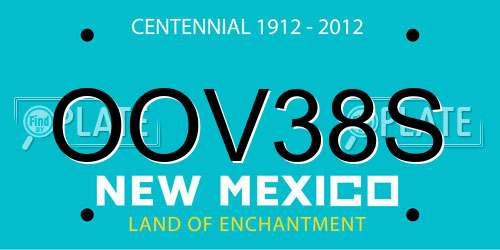 OOV38S New Mexico License Plate