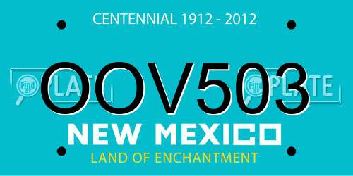 OOV503 New Mexico License Plate