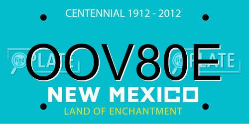 OOV80E New Mexico License Plate