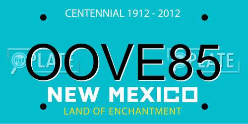 OOVE85 New Mexico License Plate