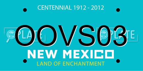 OOVS03 New Mexico License Plate
