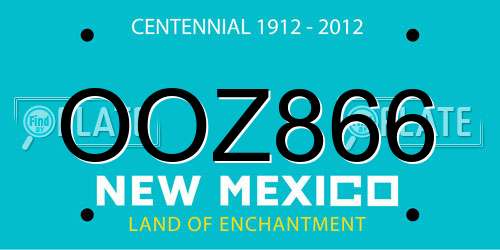OOZ866 New Mexico License Plate