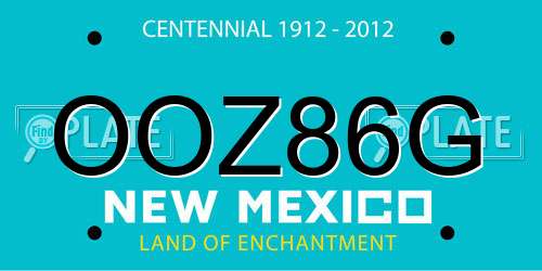 OOZ86G New Mexico License Plate