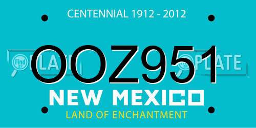 OOZ951 New Mexico License Plate