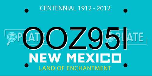 OOZ95I New Mexico License Plate
