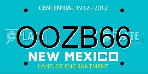 OOZB66 New Mexico License Plate
