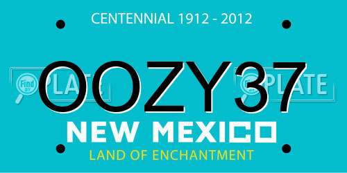 OOZY37 New Mexico License Plate
