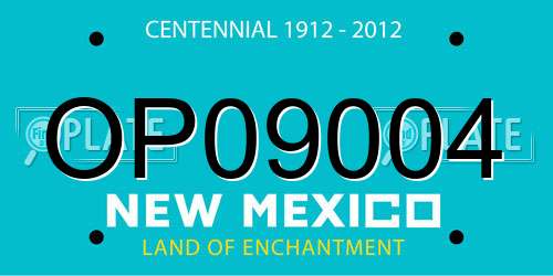 OP09004 New Mexico License Plate