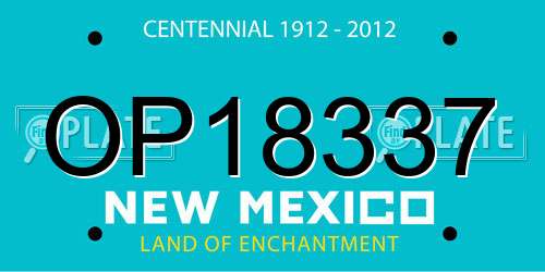 OP18337 New Mexico License Plate