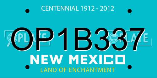 OP1B337 New Mexico License Plate
