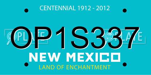 OP1S337 New Mexico License Plate