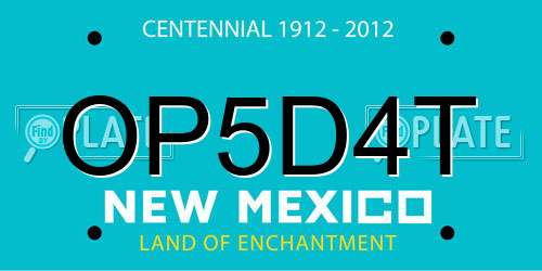 OP5D4T New Mexico License Plate