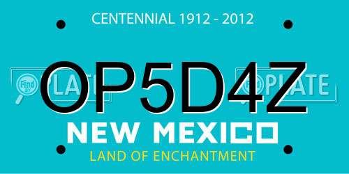 OP5D4Z New Mexico License Plate