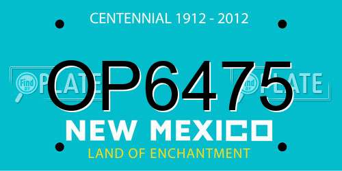 OP6475 New Mexico License Plate