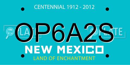 OP6A2S New Mexico License Plate