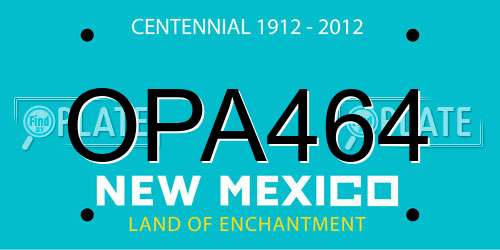 OPA464 New Mexico License Plate