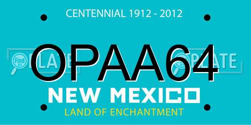 OPAA64 New Mexico License Plate