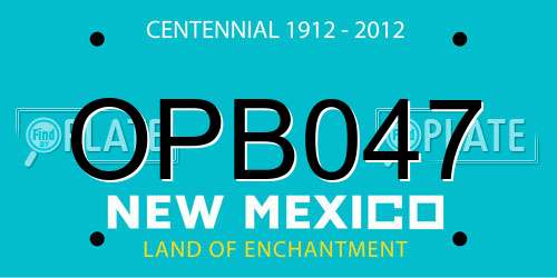 OPB047 New Mexico License Plate