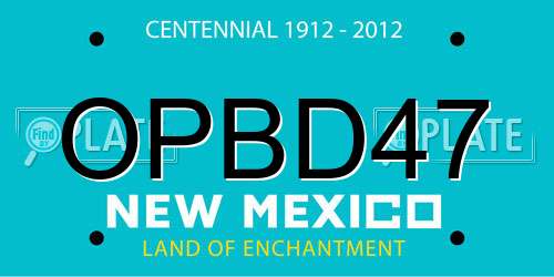 OPBD47 New Mexico License Plate