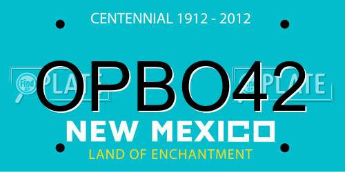 OPBO42 New Mexico License Plate