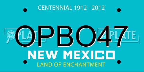 OPBO47 New Mexico License Plate
