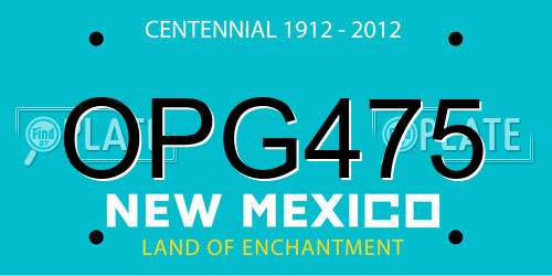 OPG475 New Mexico License Plate
