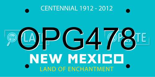OPG478 New Mexico License Plate