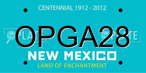 OPGA28 New Mexico License Plate