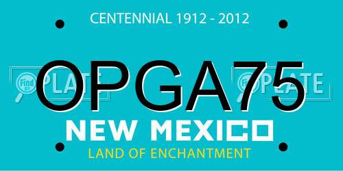 OPGA75 New Mexico License Plate