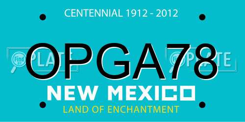 OPGA78 New Mexico License Plate