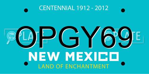 OPGY69 New Mexico License Plate