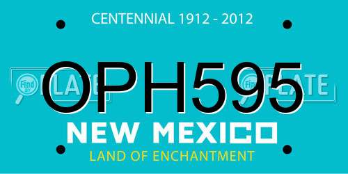 OPH595 New Mexico License Plate
