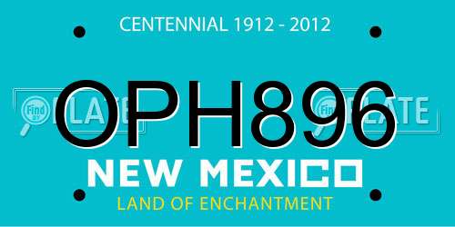 OPH896 New Mexico License Plate