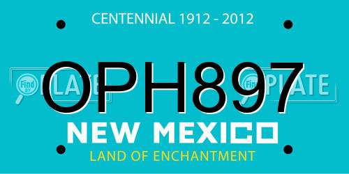 OPH897 New Mexico License Plate