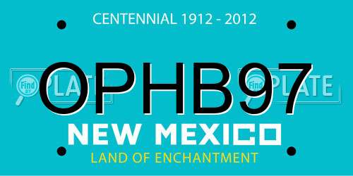 OPHB97 New Mexico License Plate