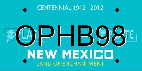OPHB98 New Mexico License Plate