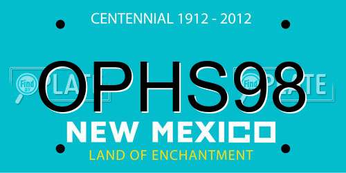 OPHS98 New Mexico License Plate