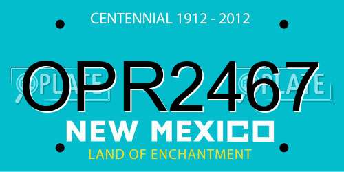 OPR2467 New Mexico License Plate