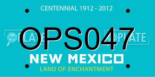 OPS047 New Mexico License Plate