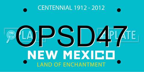 OPSD47 New Mexico License Plate