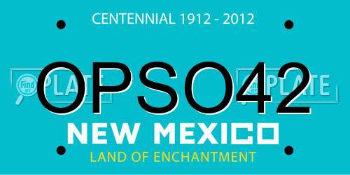 OPSO42 New Mexico License Plate