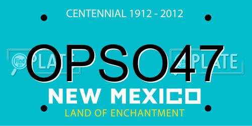 OPSO47 New Mexico License Plate
